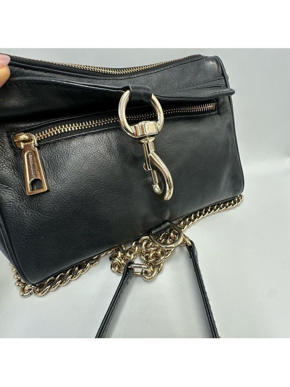 Rebecca Minkoff Mini MAC Crossbody Bag Black Leather Purse - Picture 4 of 14